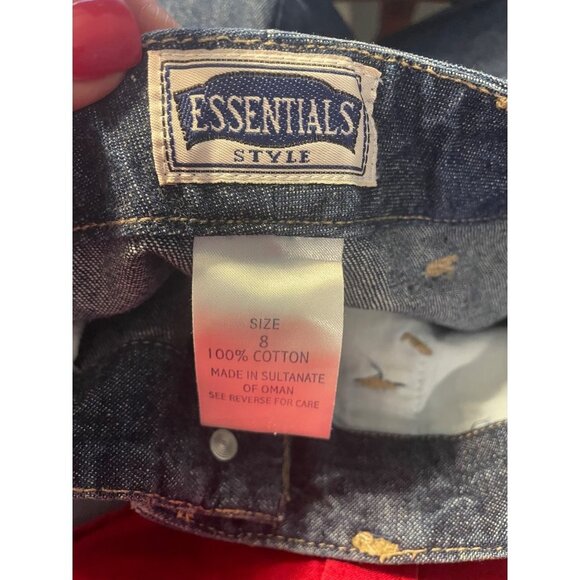 Essentials High Rise Capri Blue Mom Jeans Sz 8 - Picture 8 of 8